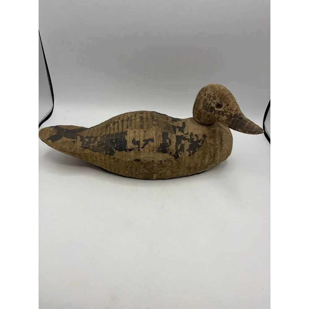 Vintage Hand Carved Working Duck Decoy Canvasback Redhead Style Folk Art